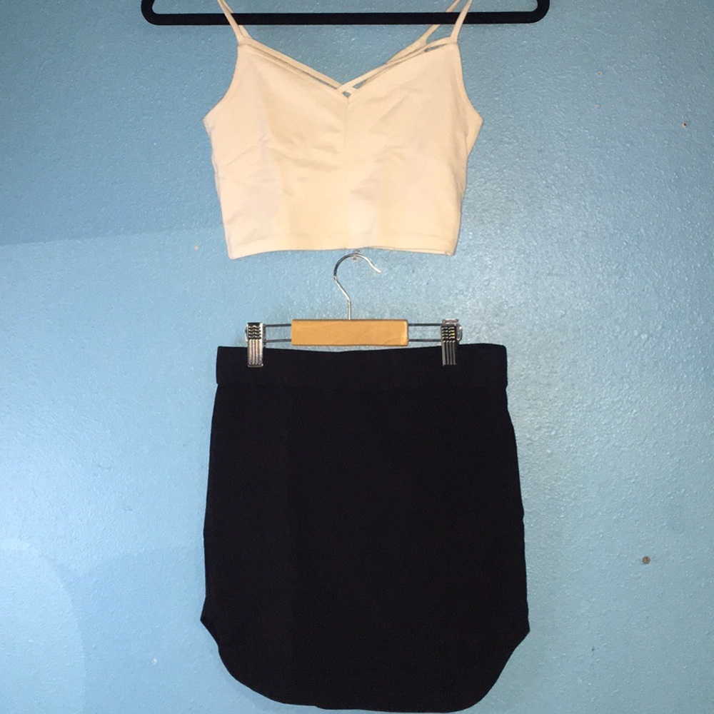 Bundle with skirt and 2 crop tops